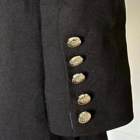 NWT Lulus Captain's Blog Black Double-Breasted Coat/Dress in  Black Size M - Picture 10 of 15